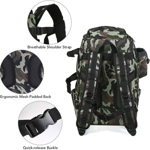 Camouflage Fishing Backpack Large Capacity With Bait Storage For Outdoor Fishing <b>Tackle</b> Organization Unisex 600D Oxford Cloth - Product Image 3