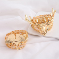 Attache de rideau en forme de tête de cerf dorée, boucle de rideau en métal en forme de cerf style nordique, décoration de rideau pour les fêtes