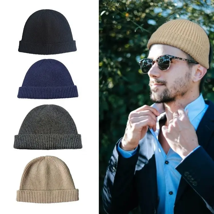 Premium kafatası kap donatılmış nakış özelleştirmek şapkalar, kafa lüks nervürlü örme yün erkek balıkçı bere ile özel Logo