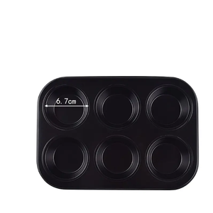 <span class=keywords><strong>Stampo</strong></span> per Cupcake rotondo a 6 fori <span class=keywords><strong>stampo</strong></span> per <span class=keywords><strong>Muffin</strong></span> in teglia da forno teglia per <span class=keywords><strong>Muffin</strong></span> antiaderente teglia da forno nera in acciaio inossidabile - Product Image 3