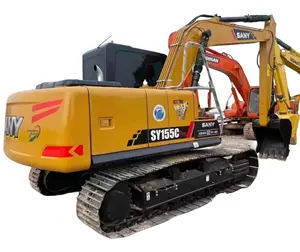 Chinese machine used SANY excavator SY155C hydraulic crawler digger Second hand construction machinery