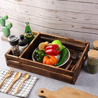 Plateau de service à café antique avec porte-verre amovible, console de canapé en bois personnalisée pour salon, cuisine ou table