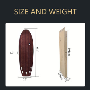 Tabla de Surf de Fibra de Vidrio Y'S OEM al por Mayor, Núcleo de Espuma EPS, Color Personalizado, Tabla Corta de Bambú, Aletas de Plástico, Unisex, para Uso en el Océano - Product Image 6