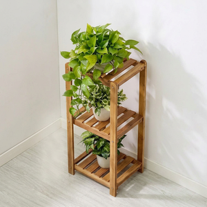 Soporte de Madera para Plantas de 3 Niveles, Estante Rústico para Plantas Verdes de Interior, Decoración del Hogar - Product Image 1