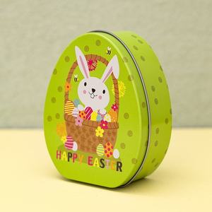 Caja de Regalo de Dulces de Lata Mate con Diseño de Conejo de Pascua, Estilo Europeo Americano para Niños, Linye XY25043 - Product Image 6