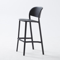 Tabouret de bar empilable en plastique, style nordique moderne et minimaliste, dossier haut, pour café, restaurant, balcon, mobilier de bar, garantie 2 ans