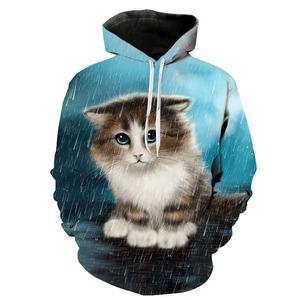 Fitspi-Sudadera con capucha para hombre y mujer, con estampado <span class=keywords><strong>3d</strong></span> de gatos y animales, abrigo informal para niños y niñas - Product Image 4