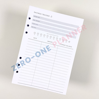Planificateur à 6 anneaux en pointillés et doublés personnalisable, A5 A6, pages intérieures imprimées, recharge de papier pour classeur d'agenda
