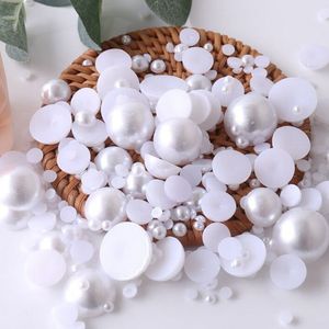 Perlas de imitación sueltas en forma de media luna de 3-30 mm, color blanco mate, ABS, base plana, para decoración de uñas, accesorios de joyería. - Product Image 4