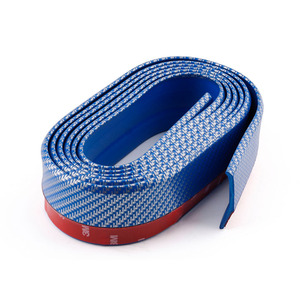 Bande anti-collision pour pare-chocs avant de voiture, aspect fibre de carbone bleue, garniture de protection universelle avec vis pour la mise à niveau et la rénovation de la voiture - Product Image 5