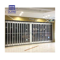 Porte de sécurité moderne en aluminium invisible pour centre commercial, porte pliante en acrylique, porte transparente en PC, garage antivol, magasin