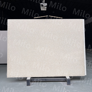 ML-ST030-Prefabricated terrazzo slabs with a beige base color and white translucent <b>stones</b> - Product Image 4