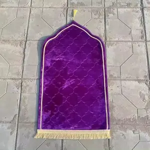 Alfombra de oración suave antideslizante, cojín de franela gruesa, alfombra 3D, alfombra de oración musulmana engrosada islámica Premium, alfombra de Ramadán