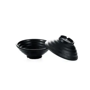 De gros bols noir-Bol à soupe en mélamine, pièces, design populaire en chine, ramen noir