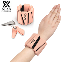 XLAN Bandes de poignet lestées en silicone multicolores réglables et durables, poids de poignet détachables, équipement de fitness pour yoga et Pilates, personnalisable