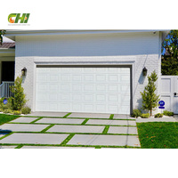 Porte de garage moderne à double panneau 16x7, style ouvert, panneau affleurant, porte sectionnelle pour maison, villa, vente en gros