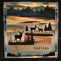 Porte-bougie personnalisé en fer noir avec impression UV/sérigraphie et découpe laser pour la maison et l'hôtellerie