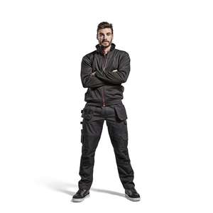 BLAKLADER - 336225269956XL Sweat avec fermeture éclair complète Noir/Rouge-EAN 7330509550915 WORK HOODIES - Product Image 3