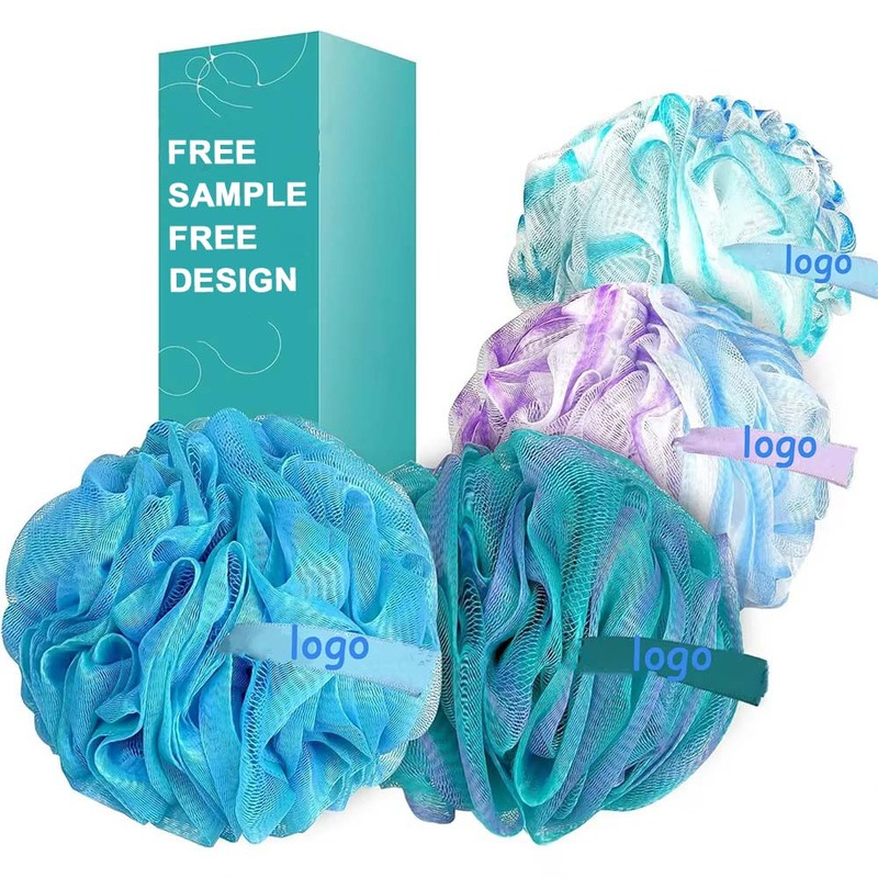 Custom Logo Bath Sponge Mesh Bath
