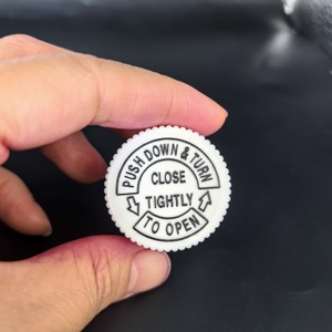 Bouchon de sécurité enfant 28 mm, bouchon CRC, couvercle à vis en plastique, fermetures de bouteilles pour enfants avec bouchons noirs à inscription - Product Image 6