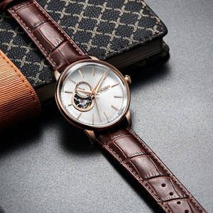 Montre automatique pour <span class=keywords><strong>homme</strong></span> MEGIR 62057, sport, 5 ATM étanche, grand cadran, montre-bracelet, mouvement mécanique, boucle, <span class=keywords><strong>luxe</strong></span>, cuir, affaires - Product Image 3