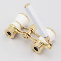 Binoculares de Ópera LUXUN 3X25 de Metal Antiguo para Damas, Binoculares de Ópera Dorados de Moda para Teatro con Mango