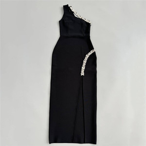 New Fashion Women Sexy Long <b>Sleeved</b> Slit Dress Lady Elegant Pencil Casual Party Long Dress - Product Image 4