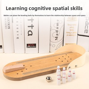 Jouets éducatifs pour la petite <span class=keywords><strong>enfance</strong></span> pour les enfants de 3 à 6 ans, jeux interactifs parents-enfants, certifiés EN71, mini bowling en bois sûr - Product Image 4