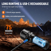 Lampe torche tactique super lumineuse Wurkkos TD07 479M, lampe torche longue portée, étanche, rechargeable, SFT-25R, lampe torche LED
