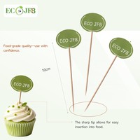 Piques à cupcakes personnalisées avec logo imprimé, texte personnalisé, piques en bois pour cupcakes, pour la décoration de fêtes d'anniversaire et de mariage, OEM
