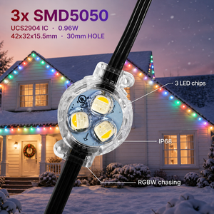 12V 24V 36V Track System Eave Permanent Christmas <b>Lighting</b> IP68 Waterproof Outdoor Gemstone Point Lights - Product Image 1
