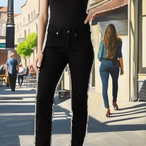 Jeans <span class=keywords><strong>Levis</strong></span> Clásicos de Corte Recto <span class=keywords><strong>para</strong></span> <span class=keywords><strong>Mujer</strong></span>, Mezclilla Suave, Color Oscuro Sólido, Largo Completo, 29W / 28L - Product Image 2