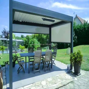 2-20% de réduction toit en métal imperméable à l'eau jardin bâtiments arrière-cour découverte gazebo blanc moderne pergola patio 4x4 avec nuances - Product Image 2