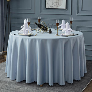 Commercio all'ingrosso <span class=keywords><strong>tovaglia</strong></span> in poliestere riutilizzabile 132 rotonda \ "bianco tessuto <span class=keywords><strong>blu</strong></span> reale per la casa <span class=keywords><strong>e</strong></span> per il partito con cinghie per matrimoni - Product Image 5