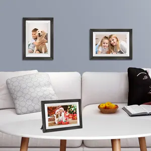 Moldura de foto digital eletrônica para cartão SD preto personalizado, LED de parede alimentado por bateria, download gratuito, mp3, mp4, calendário, 7 8 10 polegadas