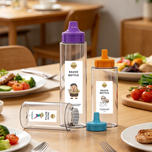 200ml 250ml 360ml Custom Clear Plastic Bbq Ondiment <strong>Ketchup</strong> Chilli Pepper Sauce Squeeze <strong>Bottle</strong> - Product Image 3