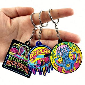 <b>Custom</b> Design 2D Soft PVC Rubber Keychain with Silk Screen Printed Logo Personalized 3D <b>Custom</b> Shape <b>Key</b> <b>Ring</b> for Events - Product Image 4