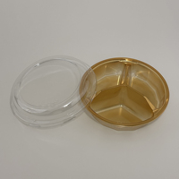 3-delige PET fruitbak, wegwerp voedselverpakking met transparant deksel, voedselveilige opbergcontainer voor fruitsalade en noten