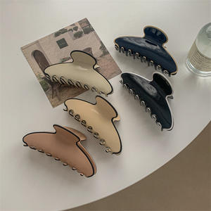 Atacado Personalizado Mulheres Preto Branco Rosa 11cm Grande Grampo Clipe Jumbo Xl Dois Tons Plain Reciclar Acetato Cabelo Garra Clips para Grosso - Product Image 6