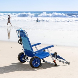 Tumbona plegable para día de playa con combinación de <span class=keywords><strong>carro</strong></span> integrado y ruedas pesadas, perfecta para la playa - Product Image 3
