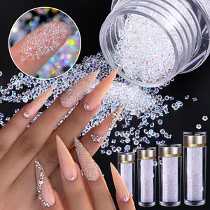 Nail Art Decorations Shiny AB Micro Drill Manicure Accessories Wholesale Dropshipping Elf Bead Glass Microbead Mixed Bottled