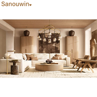 Fauteuil de salon populaire à une place, confortable, en tissu avec cadre en bois massif pour la décoration de la maison