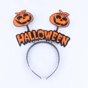 Bando pesta Halloween anak-anak, kelelawar labu penyihir desain tengkorak kepala plastik perlengkapan pesta