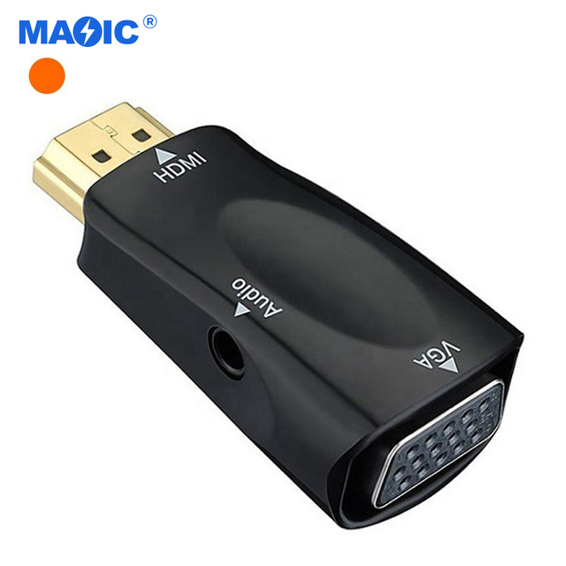 Promotion Factory Price Gold Plated OEM 1080P HDMI Male to VGA Female Video Converter Adapter with 3.5MM HDMI Converter