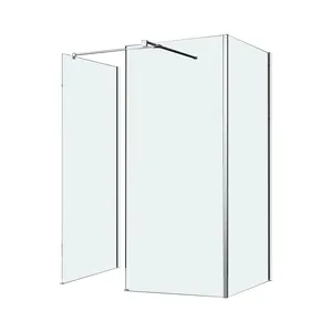 Простая установка 3-сторонние полубескаркасные двери для ванной комнаты
