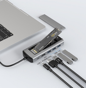 محول TUTI للقرص الصلب USB C مع محور <span class=keywords><strong>M</strong></span>.2 NVME ومحول <span class=keywords><strong>M</strong></span>.2 SATA SSD وقارئ بطاقات SD خارجي ومحطة إرساء - Product Image 5