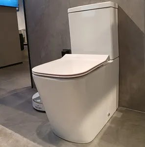 Desain baru standar Eropa sertifikat CE penjualan laris keramik Wc toilet mangkuk dual flush p-trap lantai terpasang dua bagian Toilet