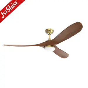 1stshine LED Ceiling Fan Smart Remote 3 Wood Blades Energy Efficient Ceiling Fan With Dimmable Light