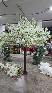 Arbre à souhaits en fleurs de cerisier simulées blanches SPR, grand arbre pour salon, Halloween, Pâques, mariage, table, 5 pieds à 30 pieds - Product Image 3