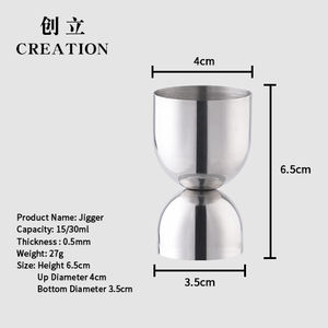 أداة قياس كوكتيل مزدوجة من الفولاذ المقاوم للصدأ بتصميم ياباني عصري وصديق للبيئة بسعة 30/60 مل بسعر تنافسي - Product Image 6